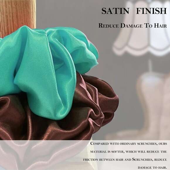 Large Satin Scrunchies 17 Pack Oversized Hair Ties for Thick Hair Stylish main image 5